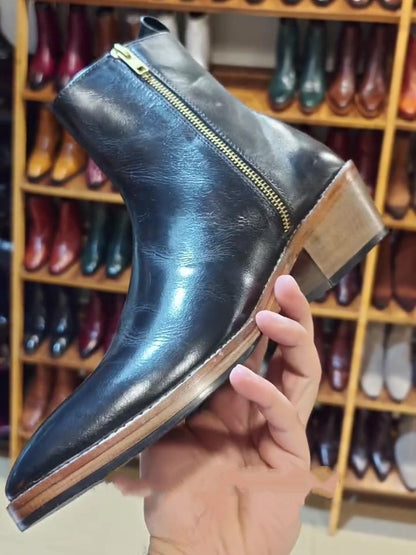 Men's Pointed Hand Crafted Leather Boots