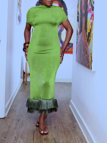 Elegant Backless Fringe Dress