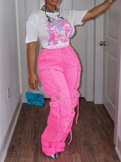 Fab Cargo Pocketed Jeans