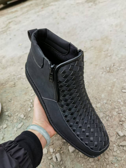 Men's Vintage Hand-Woven Western Cowboy Boots