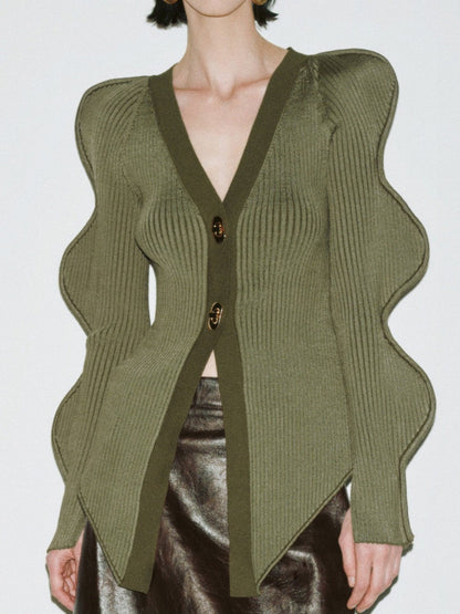 Skinny V-Neck Knitted Cardigan