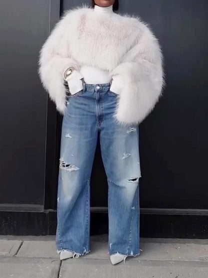 Fashion Short Pullover Fur Jacket