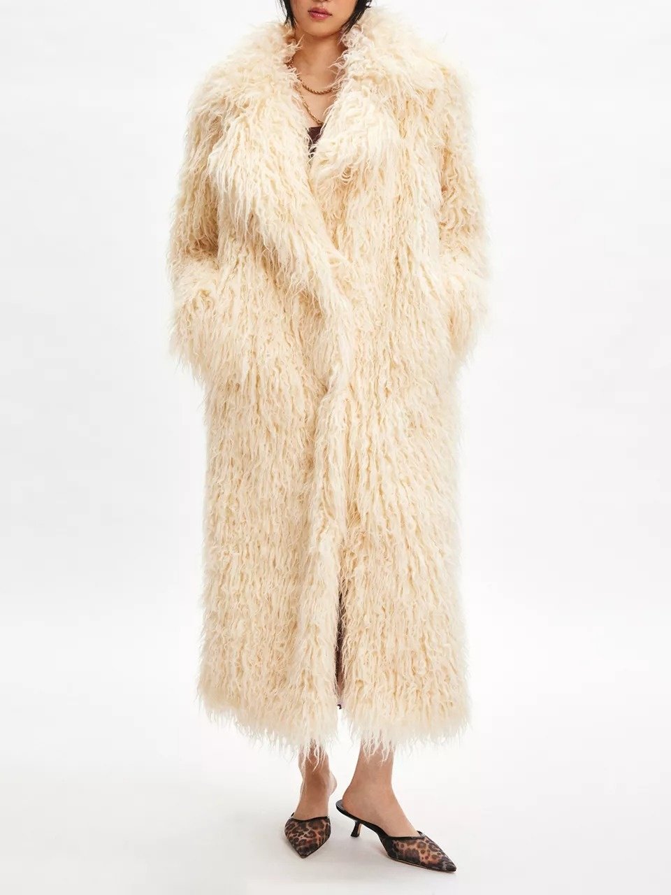 Faux Fur Longline Coat