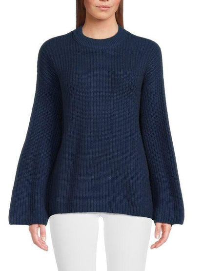 Bell Sleeve Knit Wool Blend Sweater