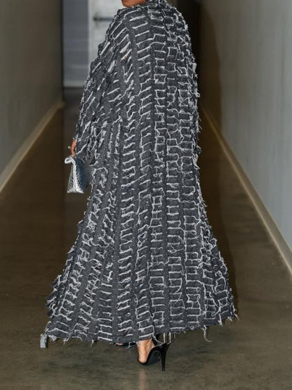 Fashionable Ripped Denim Cape