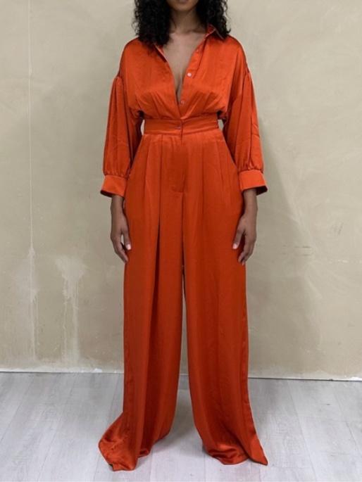 Long Sleeve Shirt Jumpsuit