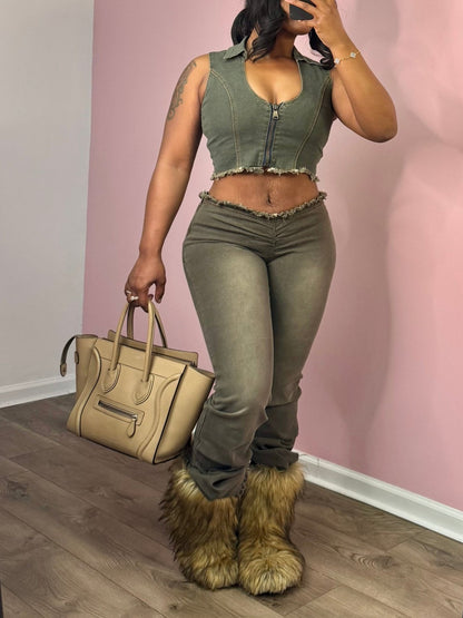 Vintage Low Rise Boot Cut Jeans