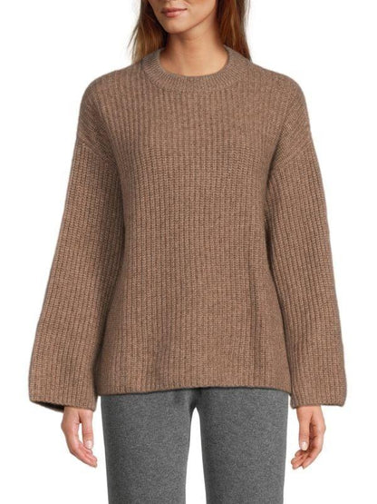 Bell Sleeve Knit Wool Blend Sweater