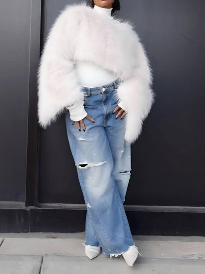 Fashion Short Pullover Fur Jacket