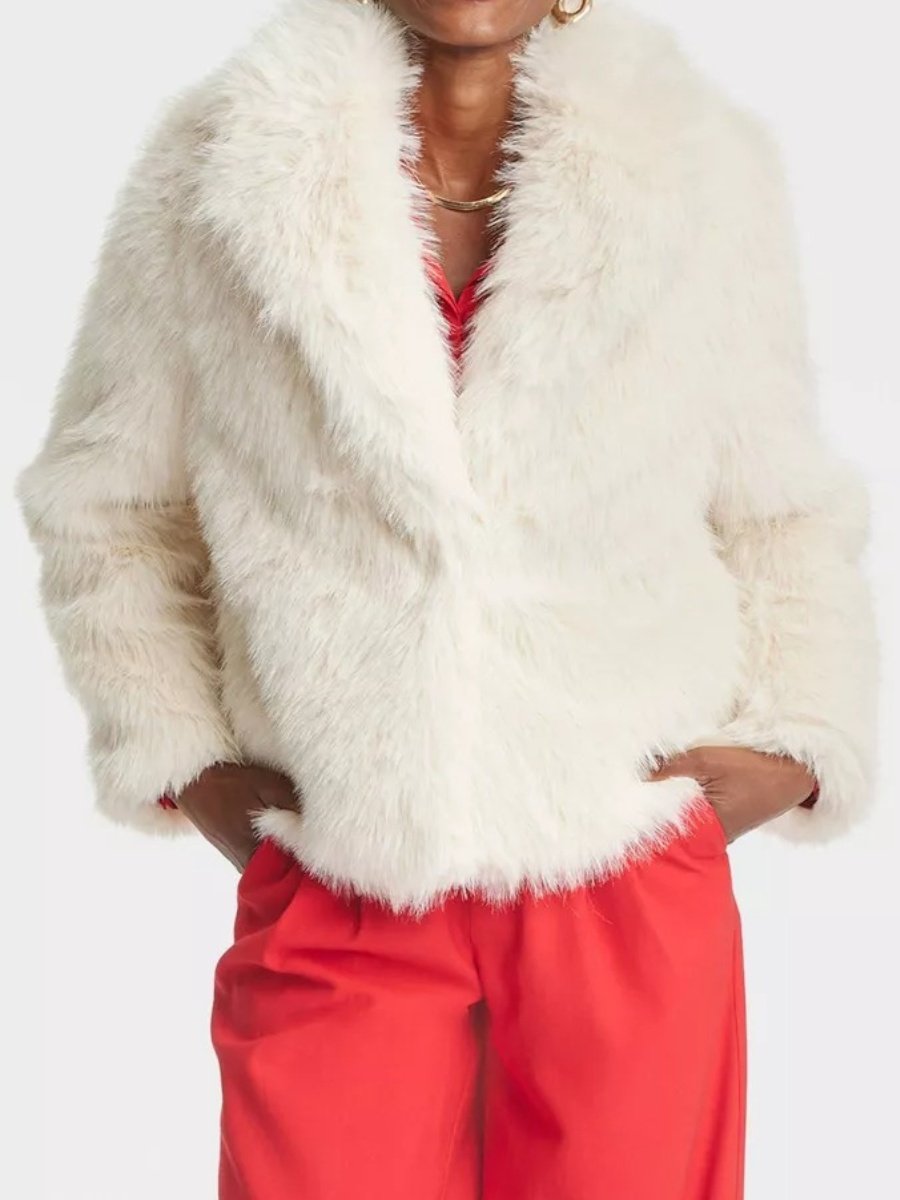 Women's Lapel Faux Fur Jacket Coat