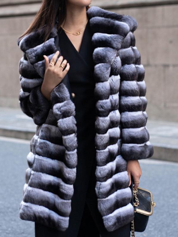 Winter Warm Faux Mink Fleece Mid-length Coat