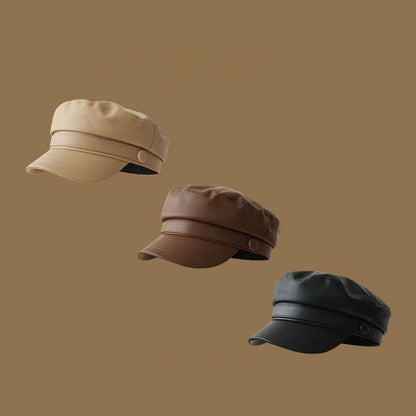 Fashion PU Navy Hat