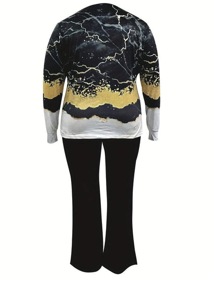 Trendy V-Neck Long Sleeve Two Piece Set