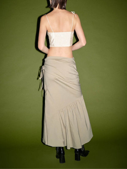 Ruffle Midi Fishtail Skirt