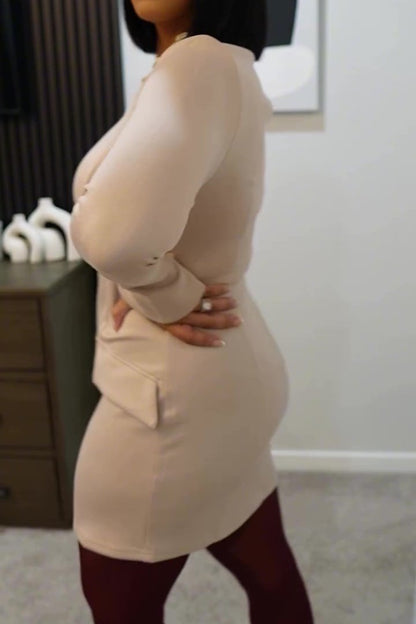 Long Sleeve Mock Neck Dress