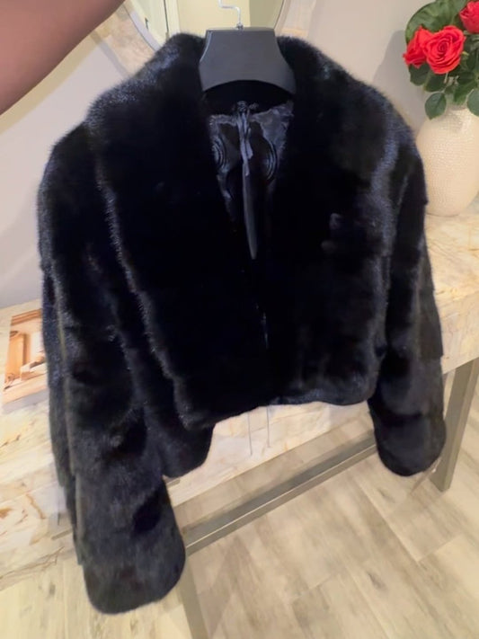 Faux Fur Lapel Coat