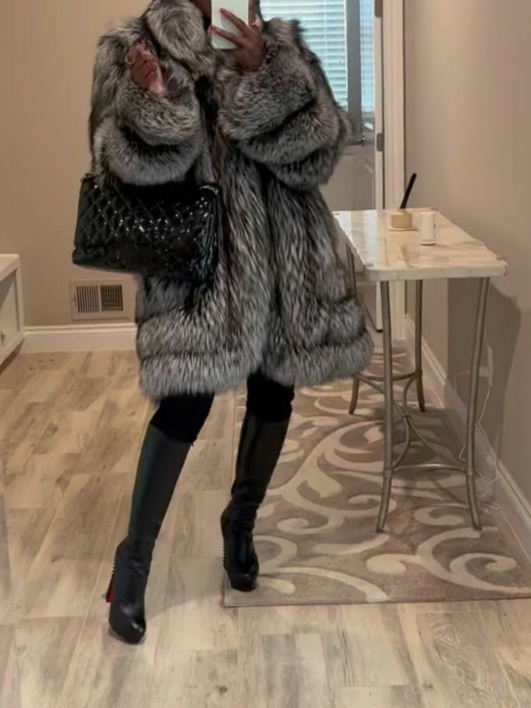 Silver Fox Fashion Warm Fox Fur Jacket