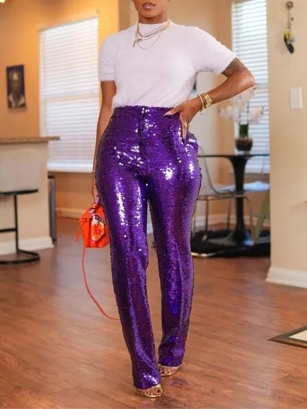 Comfortable Mid And High Waisted Stretch Sequin Leggings