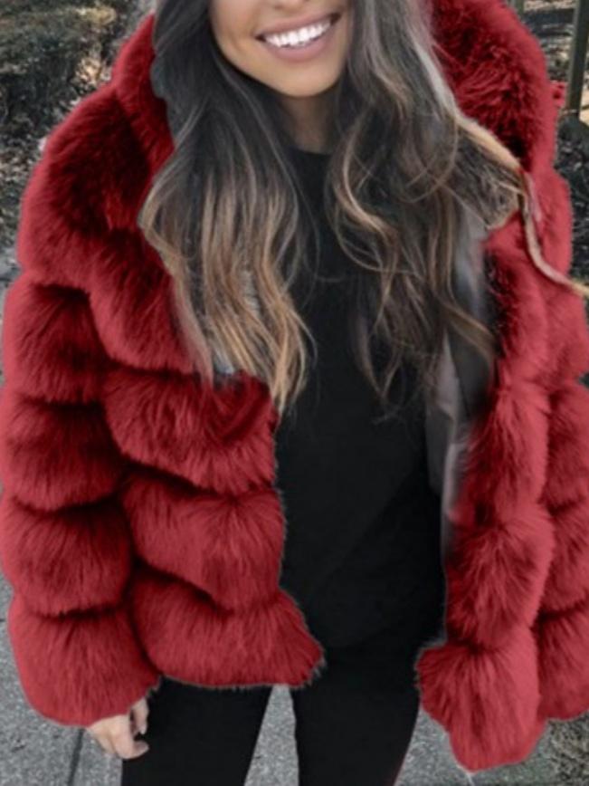 Mid-length Eco-friendly Fox Fur Hooded Jacket