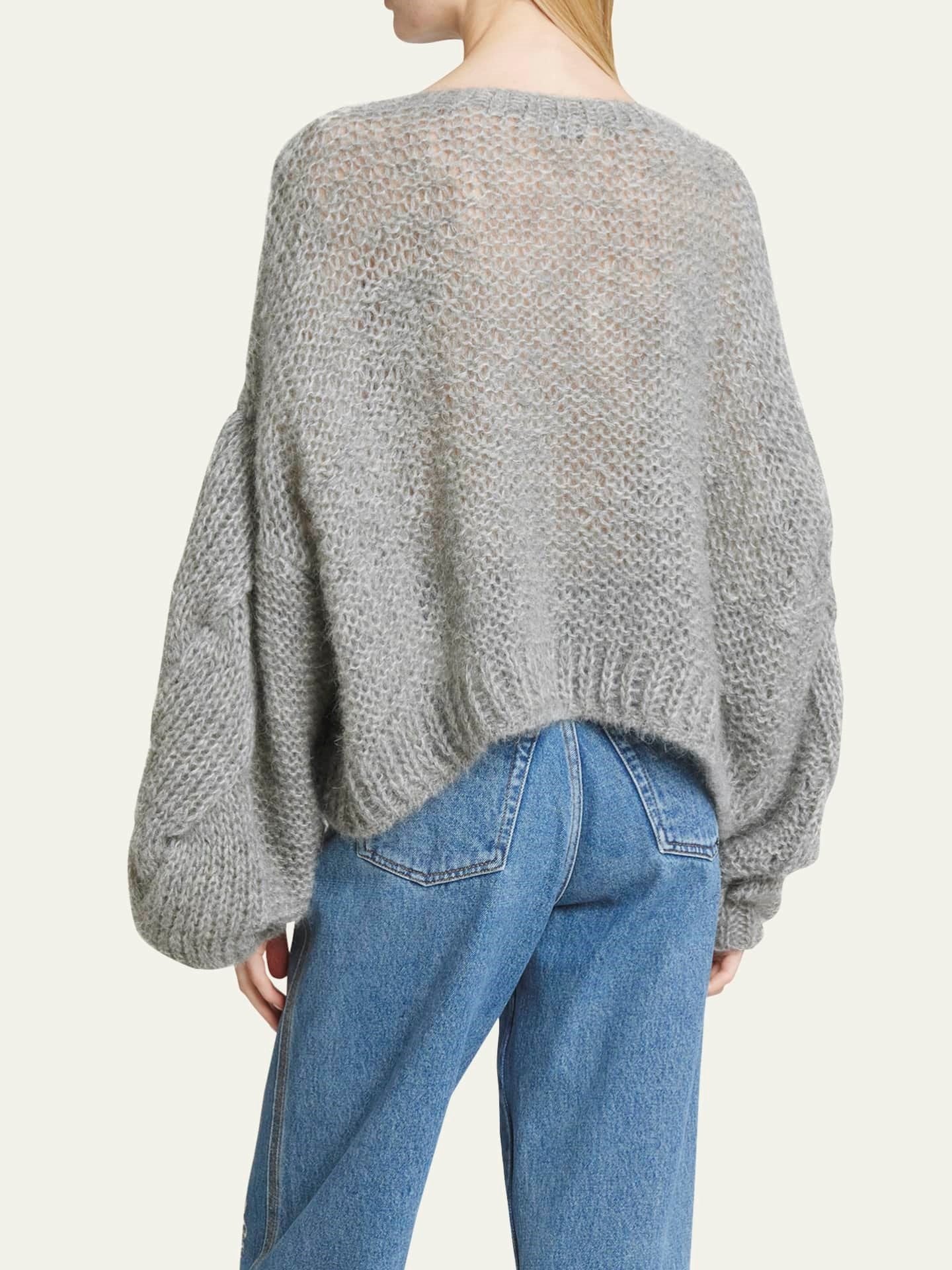 Cable-Knit Sleeve Sweater