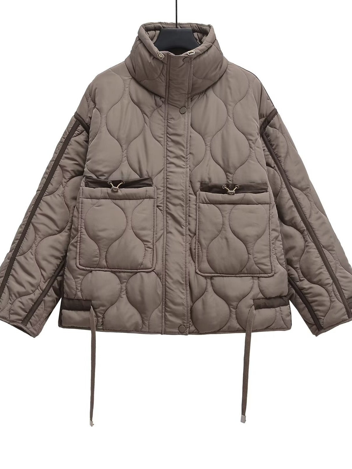 Stand Collar Diamond Quilted Jacket