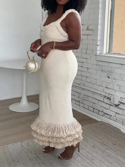 Fashion Fringe Braided Maxi Dress