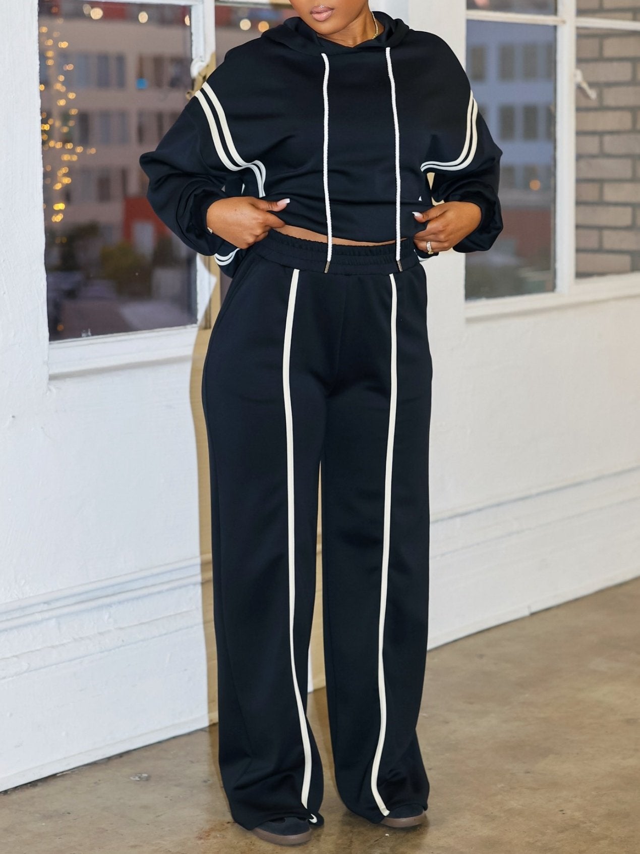 Striped Knit Jogger Set