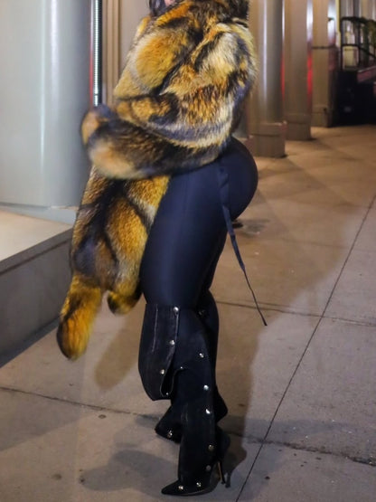 Front Length And Back Short Irregular Eco-friendly Fur Coat