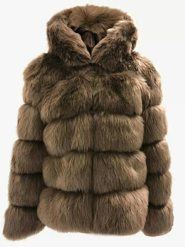 Mid-length Eco-friendly Fox Fur Hooded Jacket