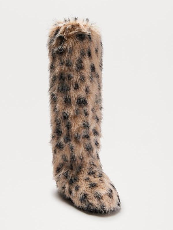 Leopard Print Faux Fur Boot