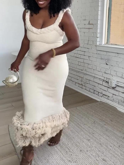 Fashion Fringe Braided Maxi Dress