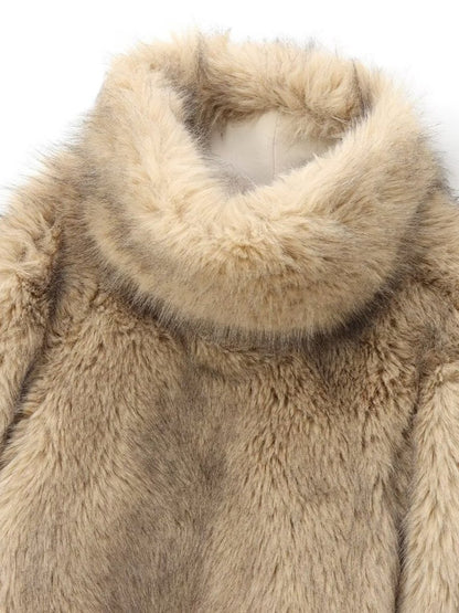 Fashionable Faux Fur Pullover Top