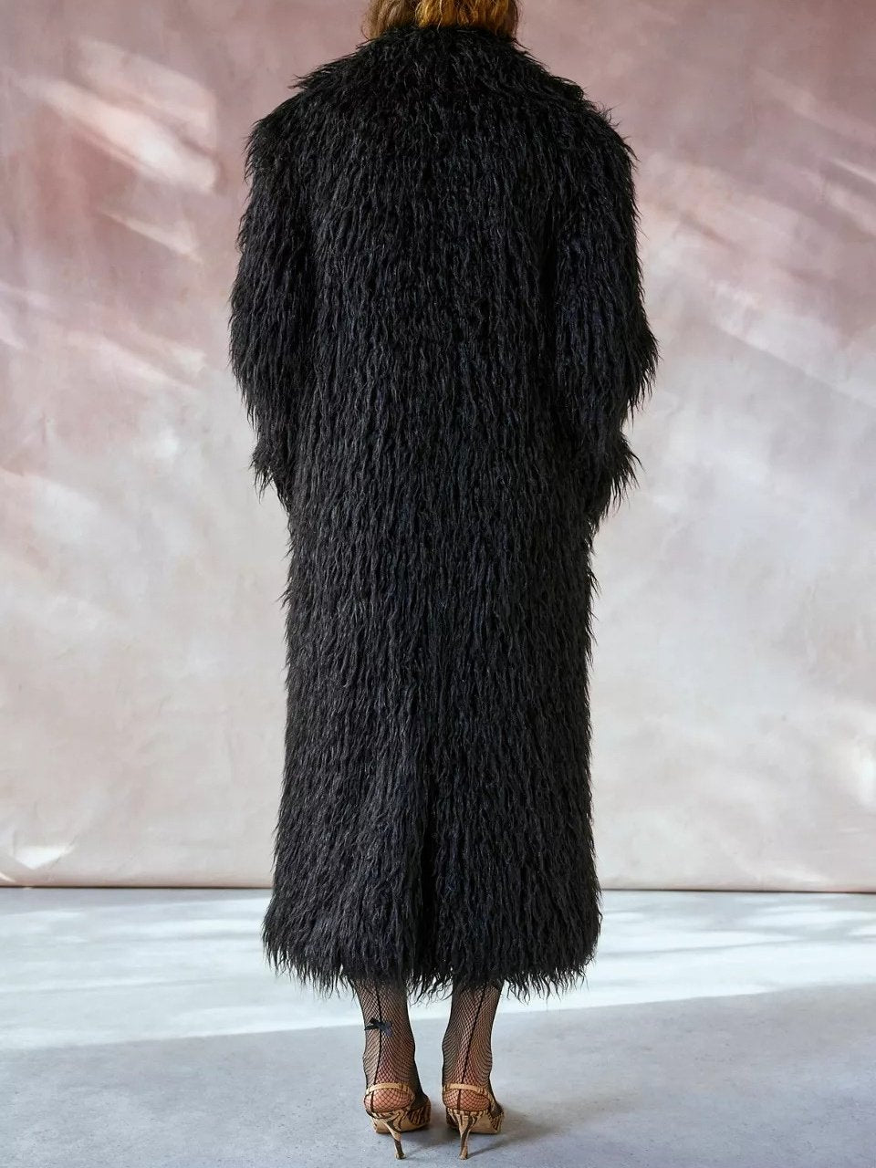 Faux Fur Longline Coat