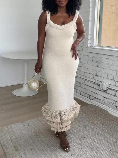 Fashion Fringe Braided Maxi Dress