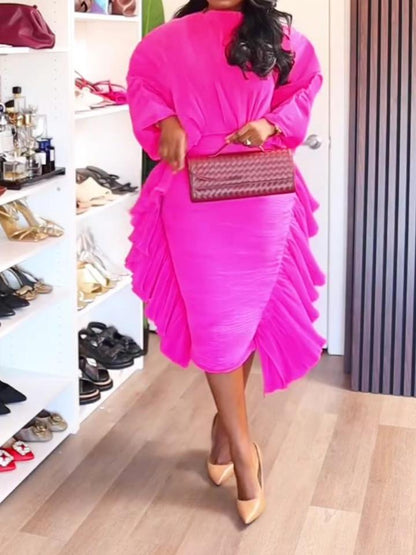 Elegant Long-sleeved Slim Sexy Hip-hugging Lace Dress