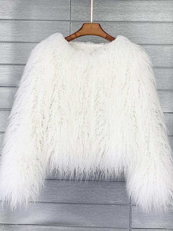 Solid Color Faux Fur Short Coat