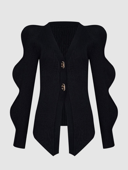 Skinny V-Neck Knitted Cardigan