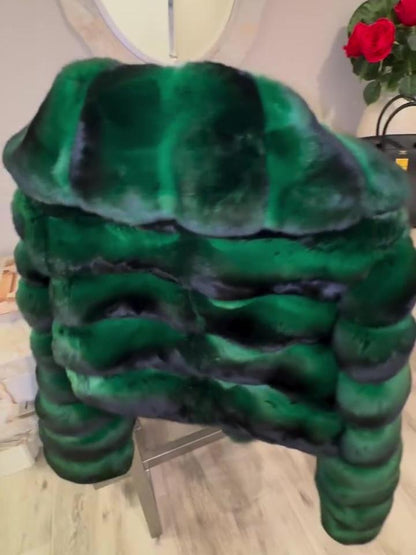 Cropped Chinchilla Faux Fur Jacket