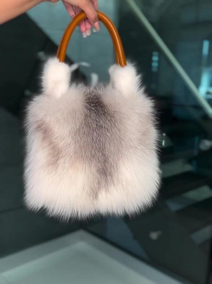 Eco-friendly Fox Fur Leather Bag