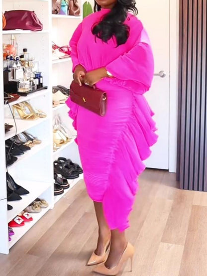 Elegant Long-sleeved Slim Sexy Hip-hugging Lace Dress