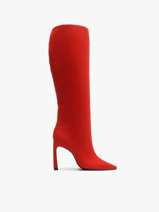 Red Mid-tube Boots