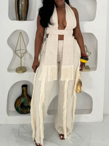 Irregular Tassel Two-piece Set