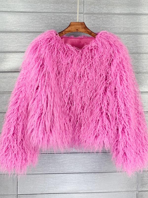 Solid Color Faux Fur Short Coat