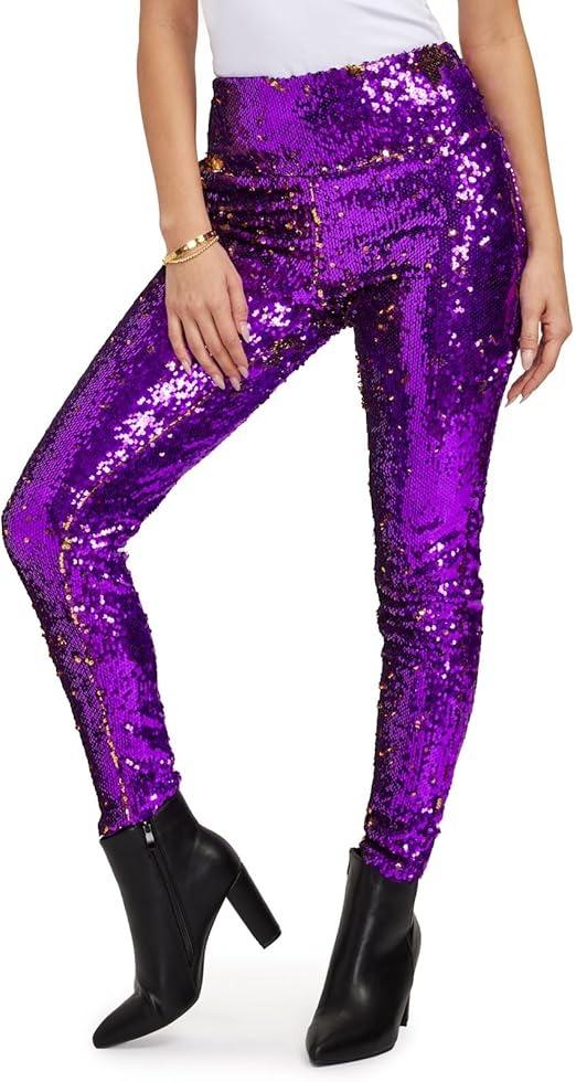 Comfortable Mid And High Waisted Stretch Sequin Leggings