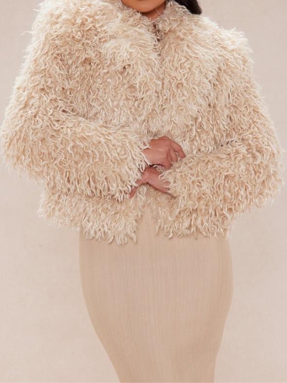 Cream Faux Fur Jacket