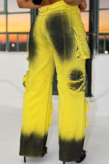 Yellow Cargo Jeans