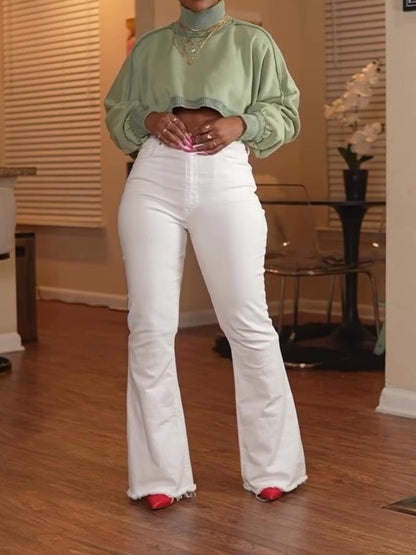 Turtleneck Cropped Sweatshirt