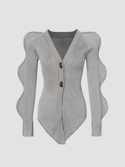 Skinny V-Neck Knitted Cardigan