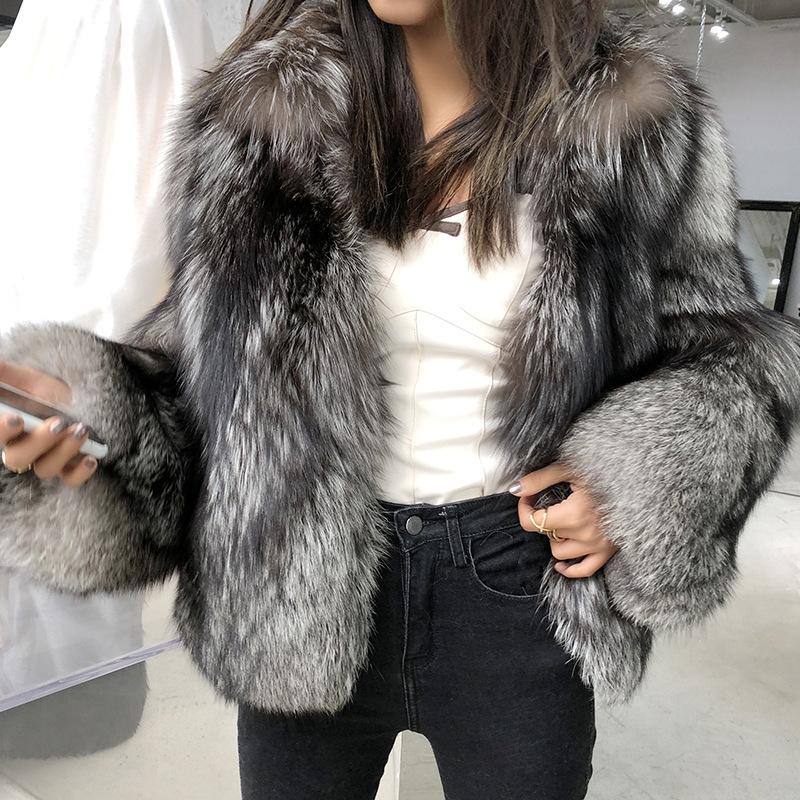 Fab Grey Eco-friendly Fur Coat