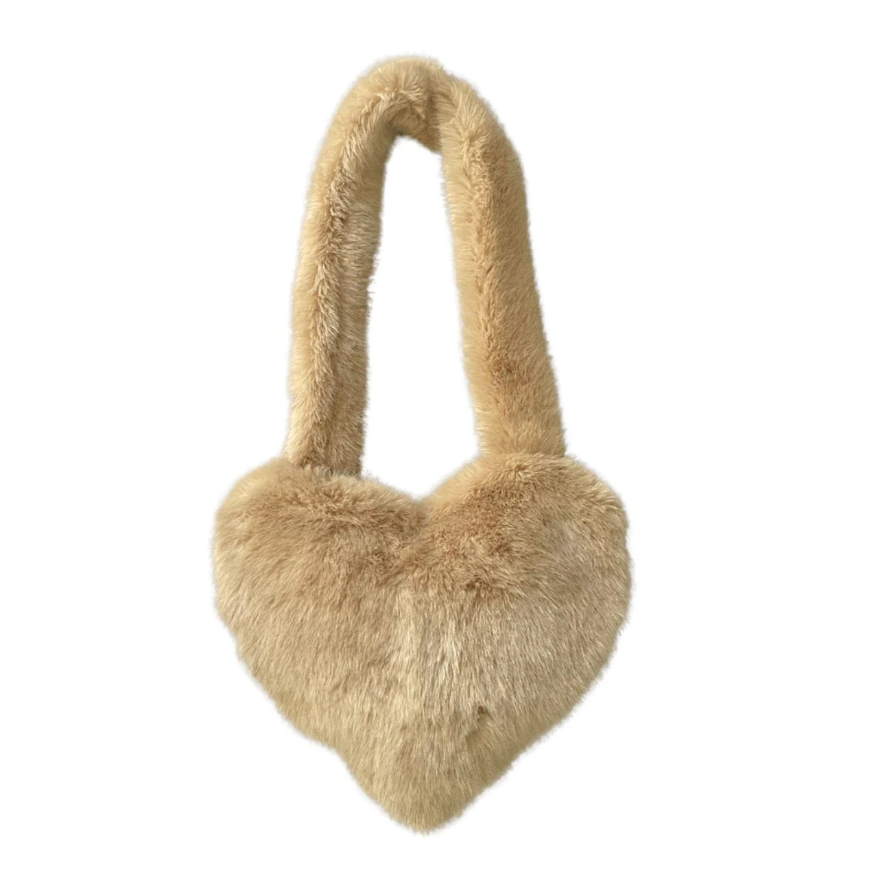 Fuzzy Heart Bag Faux Fur Crossbody Purse